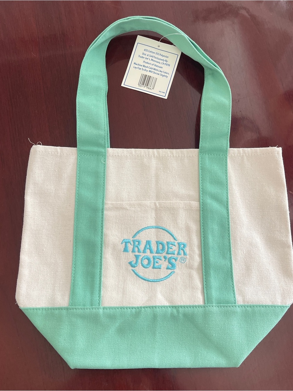 Trader Joes Mini Pastel Canvas Tote Bag 3 Pieces- All new - Picture 2 of 5